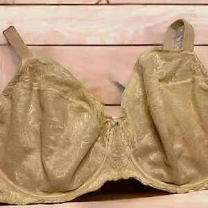 Cacique Lane Bryant Tan Unlined Full Coverage Lace Bra 50F